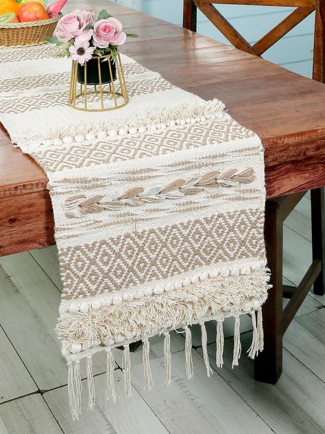 Elevate your dining or decor experience with our stunning boho table runners, crafted to blend elegance with functionality. Made from premium-quality cotton, these handcrafted table runners feature intricate detailing and tassels on both ends, adding a touch of artisanal charm to your space. Their neutral tones make them versatile enough to complement a variety of home styles, from contemporary to rustic. Perfect for creating a serene boho chic table runner aesthetic or adding a stylish accent t Runner Aesthetic, Boho Table Runner, Dining Table Runners, Coastal Dining, Boho Table, Bohemian Coastal, Handmade Table Runner, Chic Table, Neutral Home