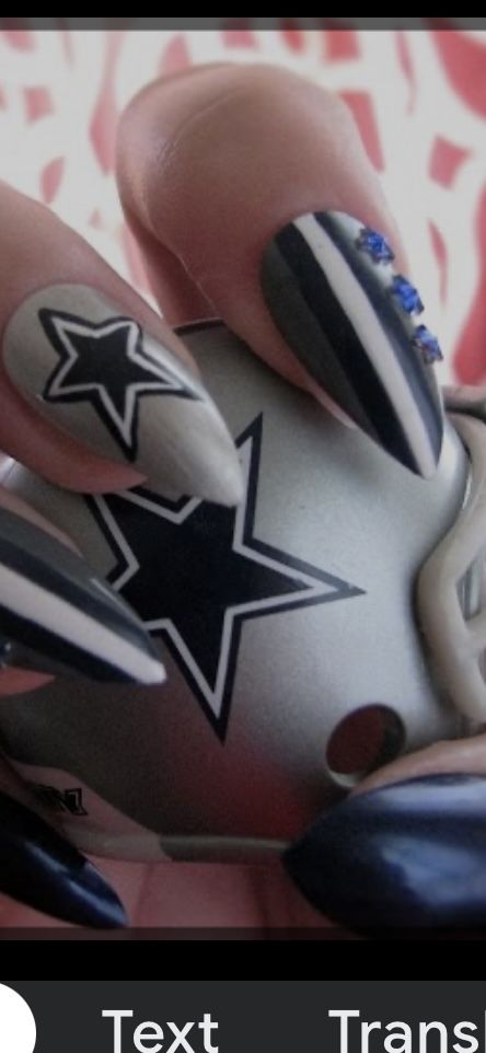 Dallas Cowboys Nail Designs, Cowboys Nails, Dallas Cowboys Nails, Nfl Nails, Football Nail Designs, Football Nail Art, Cowboy Nails, Football Nails, Nail Pics