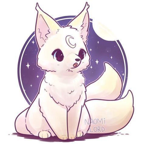 Naomi Lord Art on Instagram: “✨🌙Moon Fox🌙✨ Can you guess what fox will be next? Haha 😅 thought it would be cute to do a pair :3 I might have to make a zine of all my…” Naomi Lord, Cute Fox Drawing, Fox Artwork, Fox Drawing, Cute Kawaii Animals, Cute Fantasy Creatures, Pet Fox, Cute Animal Drawings Kawaii, Kawaii Chibi