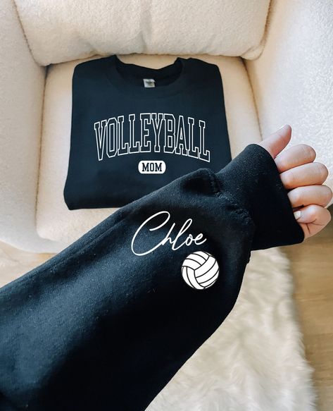 Personalized Volleyball Mom Sweatshirt, Customized Volleyball Mom Sweater, Custom Name Volleyball Mom Hoodie, Volleyball Mama Sweatshirt - Etsy Volleyball Mama Shirts, Travel Volleyball Mom, Volleyball Clothes Design, Volleyball Mom Shirts Ideas, Mom Volleyball Shirt Ideas, Volleyball Mom Sweatshirt, Volleyball Tournament Mom Outfit, Volleyball Sweatshirts Design, Volleyball Mom Outfit