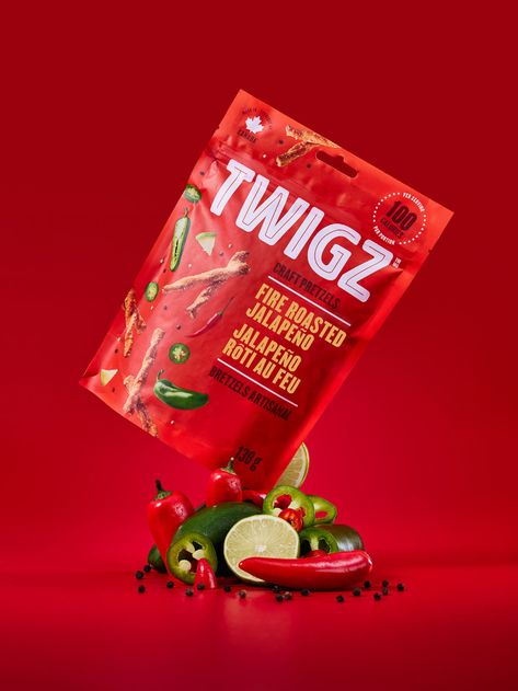 Twigz Bold Packaging Reflects The Even Bolder Pretzel Flavors | Dieline - Design, Branding & Packaging Inspiration Bold Packaging, Chip Packaging, The Munchies, Organic Packaging, Snack Brands, Mylar Bags, Packaging Design Trends, Elegant Logo Design, Branding Design Packaging