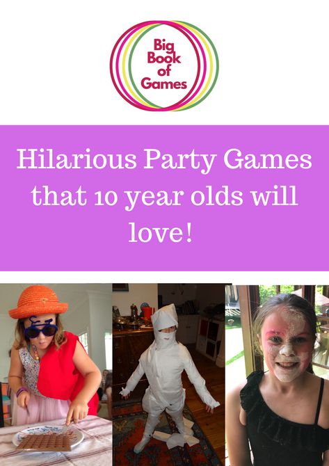 Party games for 10 year olds that will have them all laughing. Birthday Party Games For 10 Year Girl, Kid Birthday Party Games, Hilarious Party Games, Indoor Fun Games, Boy Party Games, Indoor Party Games, Easy Party Games, Indoor Birthday Parties, Girls Party Games