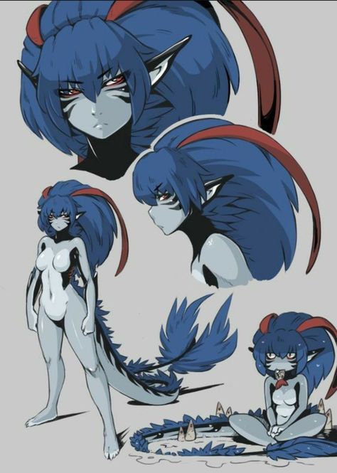 Hushabye Valley, Monsters Art, Monster Girl Encyclopedia, Anime Monsters, Monster Concept Art, Fantasy Creatures Art, Creature Concept Art, Monster Art, Creature Concept