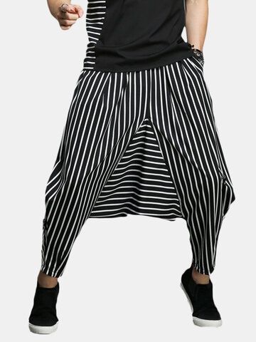 Loose Cotton Pants, Striped Harem Pants, Spring Fashion Chic, Loose Fashion, Long Sleeves Coats, Type Of Pants, Mens Casual, Dark Fashion, Drawstring Pants