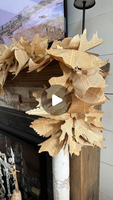 Rachel Harper - Decorating / DIY on Instagram: "Check out this easy old book page fall garland 🍁. . Comment “LEAF” and I’ll send you a link to the tutorial!  . #leafgarland #diyoldbooks #thepondsfarmhouse #diyleafgarland" Fall Garlands Diy, Fall Garland Diy, Diy Leaf Garland, Diy Fall Garland, Diy Old Books, Fall Garlands, Pumpkins And Gourds, Page Crafts, Fall Leaf Garland