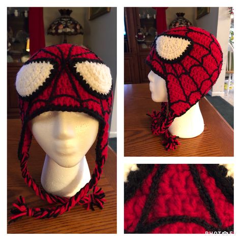 Spider Man Beanie Crochet Pattern, Spider Man Crochet Hat, Crochet Spiderman Hat, Spider Man Crochet, Marvel Crochet, Spider Man Hat, Crochet Bucket Hat Free Pattern, Crocheted Spider, Crochet Spiderman