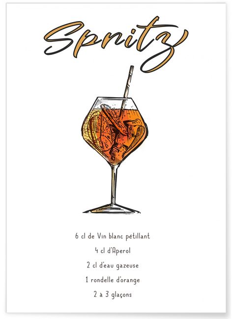 Bar A Cocktail, Cocktail Promotion Poster, Cocktail Illustration Recipe, Illustrated Cocktail Recipe, Cocktail Digital Art, St Germain Cocktail, Cocktail Original, Cocktail Images, Cocktail Gin