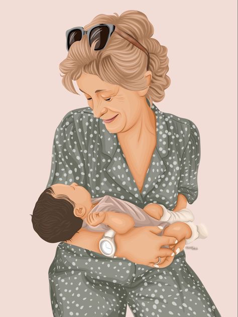 Grandparent Illustration, Highlights Cover, Faceless Portrait, Holding Baby, Family Art, Portrait Illustration, Digital Illustration, Disneyland, Photo Gallery