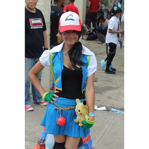 My firts cosplay Ash Ketchum female vertion at the J-Fest RD 2012 Ash Ketchum, Costume Party, Cheer Skirts, Ash, Pokemon, Hats, Quick Saves, Pokémon