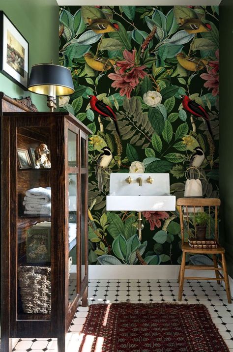 Free download Dark botanical removable wallpaper Colors of nature wall mural for Desktop, Mobile & Tablet. [1000x1511]. 27+ Botanical Wallpaper on WallpaperSafari Vintage Bird Wallpaper, Dark Botanical, Green Walls, Bird Wallpaper, Botanical Wallpaper, Paper Wallpaper, Bathroom Wallpaper, Colorful Wall Art, Nature Wall