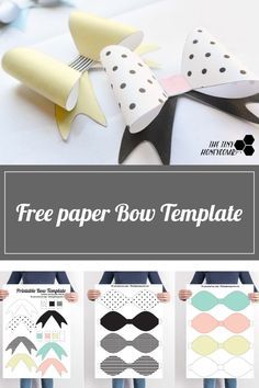 DIY Printable Paper Bow with Template | The Tiny Honeycomb Paper Bow Template, Paper Folding Art, Idee Cricut, Bow Template, Paper Bow, Diy Bows, Felt Bows, Bow Shop, Diy Printable