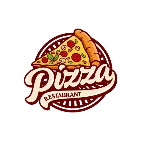 Pizzeria Vector Emblem on blackboard. Pizza logo template. Vector emblem for cafe, restaurant or food delivery service. Pizza Trailer, Pizza Food Truck, Silhouette Cameo 4, Food Delivery Service, Pizza Logo, Handmade Logo, Pizza Restaurant, Meal Delivery Service, French Fries