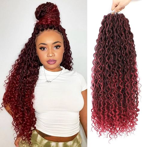 Amazon.com : Forevery Faux Locs Crochet Hair 12 Inch Goddess Locs Crochet Hair 6 Packs Pre-looped Crochet Hair for Black Women River locs Crochet Hair With Curly Ends (12 Inch, 1B) : Beauty & Personal Care Crochet Locs Hairstyles For Women, Crochet Locs Hairstyles, Crochet Faux Locs Hairstyles, Black Women Locs, Pre Looped Crochet Hair, Women Locs, Hair Inches, Goddess Locs Crochet, Crochet Locs