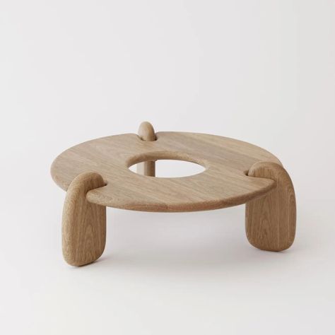 For Sale on 1stDibs - Taking inspiration from neolithic stone circles, the Henge coffee table by Object & Ideas is supported by three solid wood pillars that are notched into Wood Pillars, Stone Circles, Stone Circle, Solid Coffee Table, Coffee Table White, Kid Table, Cat Furniture, Found Object, Playful Design