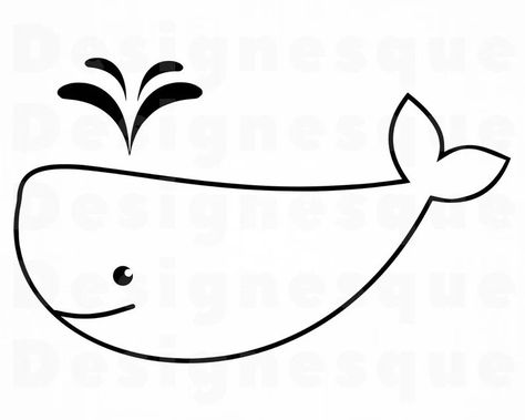 Sea Animals Clipart, Whale Outline, Stamps Png, Whale Clipart, Whale Svg, Sewing Clipart, Whale Drawing, Dibujo Simple, Cute Whale