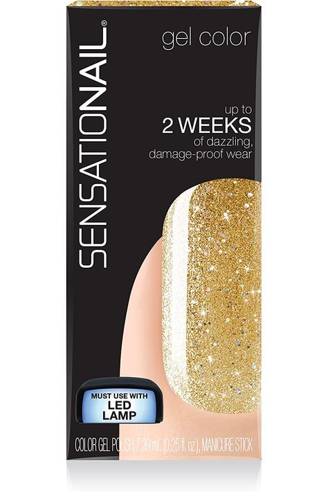 SENSATIONAIL Gel Polish, 0.25 oz, Gold Glitter Sensationail Gel Polish, Accessories Illustration, Fashion Accessories Illustration, Gel Color, Gel Polish, Gold Glitter, Beauty And Personal Care, Manicure, Personal Care