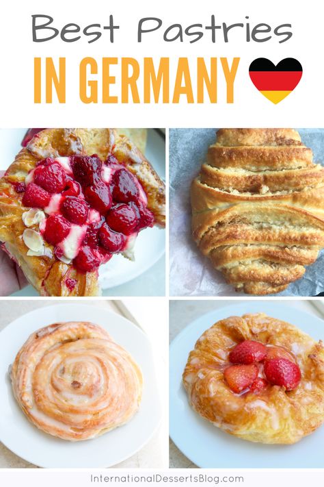 Best German Pastries: What to Eat on Your Trip to Germany - International Desserts Blog - Recipes with a sprinkle of travel Germany Recipes, German Deserts, Best Pastries, German Pastries, Easy German Recipes, German Bakery, German Food Authentic, Crispy Chicken Burgers, Bavarian Recipes