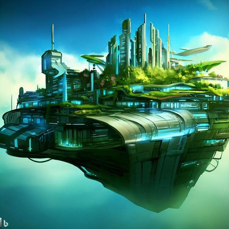 City Concept Art, Space Colony, Sky City, Futuristic City, Sci Fi Art, Concept Art, Sci Fi, Quick Saves, Art