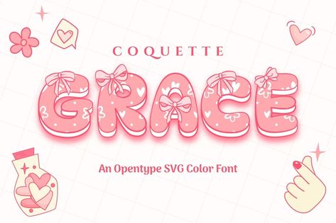 Coquette Grace Font | Free Download on Freepik Coquette Fonts, Cute Free Fonts, Coquette Font, Canva Aesthetic Font, Jellyfish Pictures, Block Fonts, Groovy Font, Block Font, Typography Alphabet