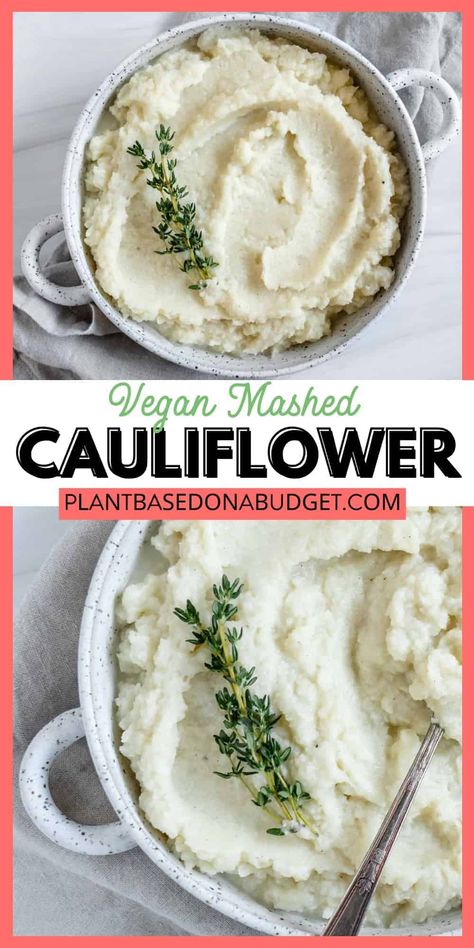 Vegan Mashed Cauliflower (Keto| Low-Carb) Garlic Cauliflower Mashed Potatoes, Vegan Mashed Cauliflower, Garlic Mashed Cauliflower, Cauliflower Mashed, Mashed Cauliflower Recipe, Creamy Mashed Cauliflower, Garlic Cauliflower, Cauliflower Mashed Potatoes, Roasted Garlic Cauliflower