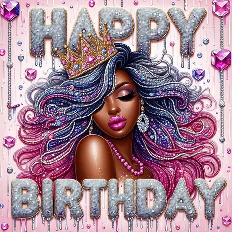 Happy Birthday Niece African American, Happy Birthday Black Woman, Happy Birthday Drinks, Happy Birthday Queen, Happy Birthday Wishes Pics, Happy Birthday Wishes Messages, Birthday Wishes Pics, Happy Birthday Black, Happy Birthday Woman