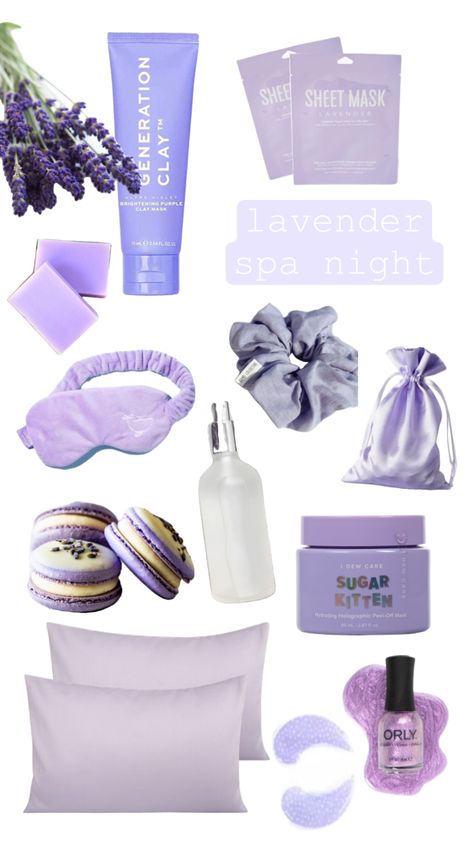 #lavender #spa #aesthetic #cleangirl #purple Purple Themed Sleepover, Lavender Bachelorette Party, Purple Pool Party, Potion Party, Spa Aesthetic, Purple Potion, Danish Pastel Room, Lavender Spa, Spa Birthday Parties