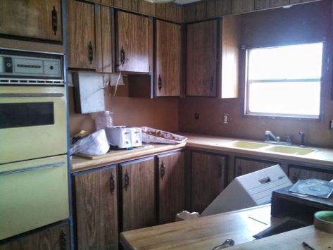 Trailer Kitchen Ideas Single Wide, Old Trailer Remodel Single Wide Bedroom, Before And After Mobile Home Makeovers, Single Wide Mobile Home Wood Stove, 1980s Single Wide Trailer Remodel, Single Wide Layout, Remodeling Old Mobile Homes, 1970s Mobile Home Remodel, Single Wide Organization Ideas