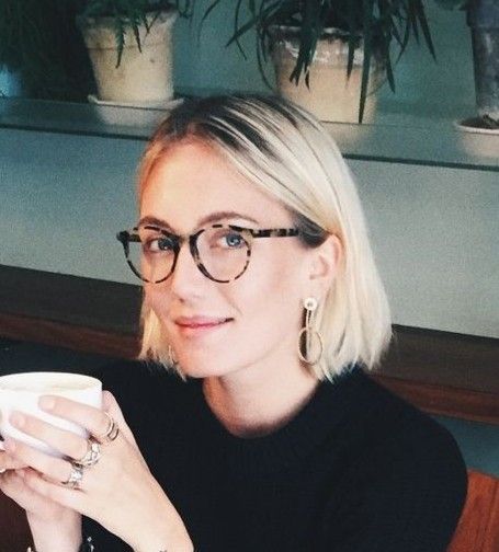 Blonde Bob With Glasses, Short Blonde Hair With Glasses, Short Hair Big Glasses, Short Bob With Glasses, Bob Haircut With Glasses, Bob And Glasses, Blonde Hair With Glasses, Bob Glasses, Bob Hairstyles With Glasses