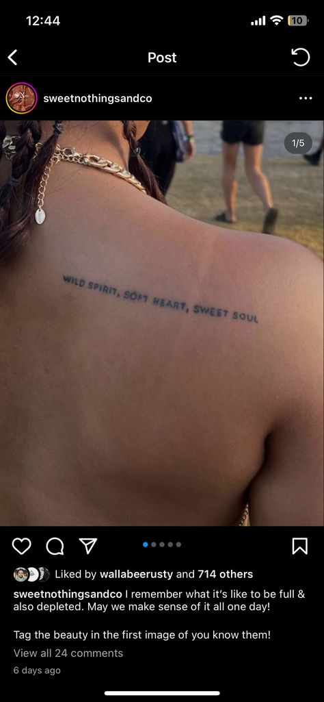 Wild Spirit Soft Heart Sweet Soul Tattoo, Wild Spirit Soft Heart Sweet Soul, Sweet Soul Tattoo, Wild Spirit Soft Heart, Soul Tattoo, Soft Heart, Wild Spirit, Sweet Soul, One Image