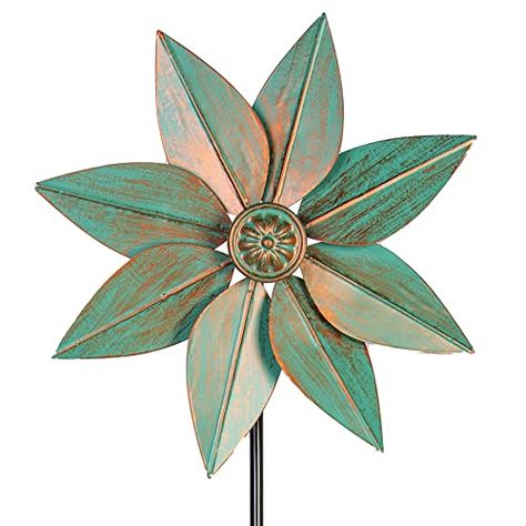 DREAMYSOUL Pinwheels for Yard and Garden, 38 Inches Metal Kinetic Wind Spinner for Outdoor Garden Patio Yard Decor Kinetic Spinner, Kinetic Wind Spinners, Garden Wind Spinners, Metal Wind Spinners, Yard And Garden, Welding Technology, Wind Sculptures, Bronze Material, Outdoor Living Decor