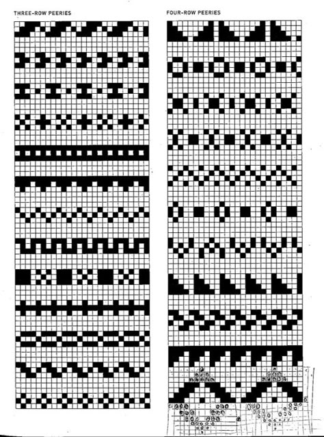 Free Fair Isle Charts | Here is a scan of some other fairisle charts including a chart for the ... Fair Isle Motifs, Punto Fair Isle, Fair Isle Charts, Fair Isle Chart, Knitting Fair Isle, Fair Isle Knitting Patterns, Fair Isles, Tapestry Crochet Patterns, Cross Stitch Borders