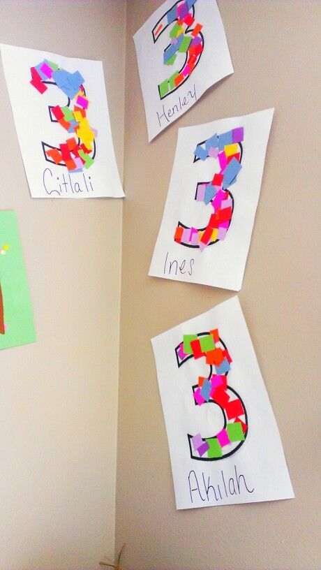 Number 3 Craft, Preschool Number Crafts, Number Activities Preschool, Number Crafts, Crafts For Toddlers, Art Activities For Toddlers, Math Crafts, Preschool Arts And Crafts, Numbers Preschool