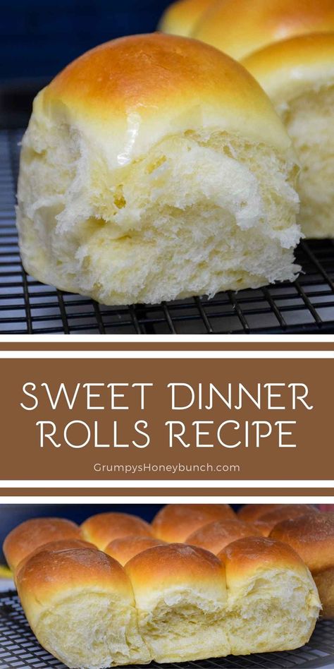 Homemade Sweet Dinner Rolls - Grumpy's Honeybunch Sweet Dinner Rolls Bread Machine, Grandmas Yeast Rolls, Brioche Dinner Rolls Recipe, Hawaiian Dinner Rolls Recipe, Sweet Hawaiian Rolls Recipe, Sweet Bread Rolls Recipe, Hawaiian Sweet Rolls Recipe, Sweet Dinner Rolls Recipe, Grandma's Biscuits