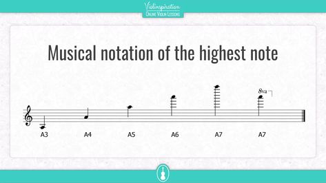 The highest violin note is A7 - for the standard violin tuning (G-D-A-E). You can learn more about it in my post. Read it and let me know in the comments below if you can play the A7 note on your violin, I always love hearing from you! #violin #learnviolin #music #violinadultbeginner #practice Violin Tuning, Instruments Of The Orchestra, Music Notation, Violin Strings, Learn Violin, Violin Lessons, Violin Sheet, Violin Sheet Music, Violin Music