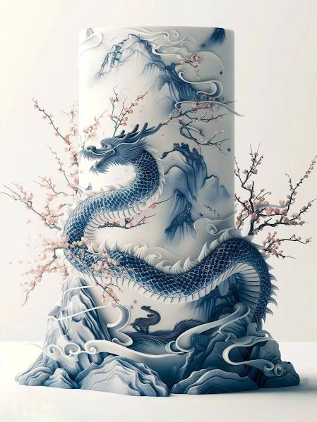 Chinese Dragon Cake, Dragon Cake Ideas, Unique Birthday Cake Ideas, Unique Birthday Cake, Dragon Birthday Cakes, Beautiful Birthday Cake, Dragon Cake, Unique Birthday Cakes, Fantasy Cake