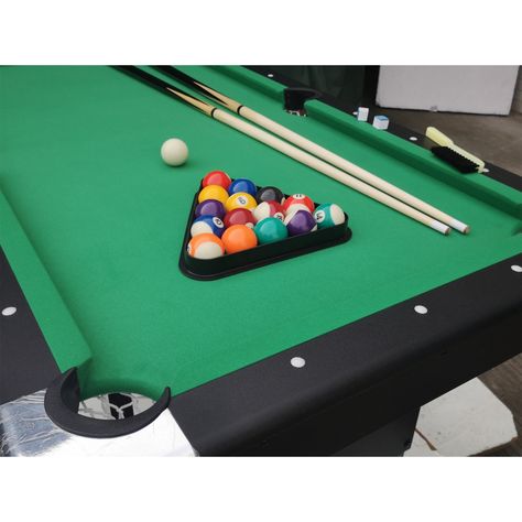 *Specification Product Name: Pool table Main Material:  MDF+Steel *Product Dimensions Assembled Length (in.): 65.75 Assembled Width (in.): 35.40 Assembled Height (in.): 30.70 Weight (lbs Portable Pool Table, Pvc Siding, Multi Game Table, Pool Table Accessories, Portable Pools, Billiards Table, Billiard Pool Table, Game Room Family, Velvet Cloth