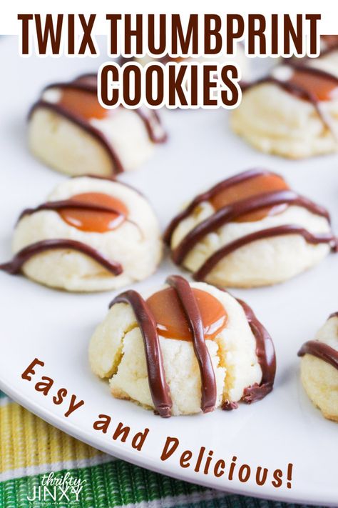 Thumbprint Cookies Easy, Easy Holiday Cookies, The Perfect Cookie, Thumbprint Cookies Recipe, Caramel Bits, Filled Cookies, Thumbprint Cookies, Perfect Cookie, Shortbread Cookies