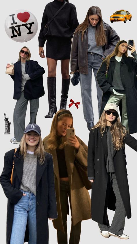 NYC outfits for winter Ny Winter Outfits, Nyc Outfits Aesthetic, Winter Nyc Outfits, Nyc Outfits Winter, Nyc Fall Outfits, New York Winter Outfit, New York Aesthetic Outfits, November Outfits, Nyc Winter Outfits