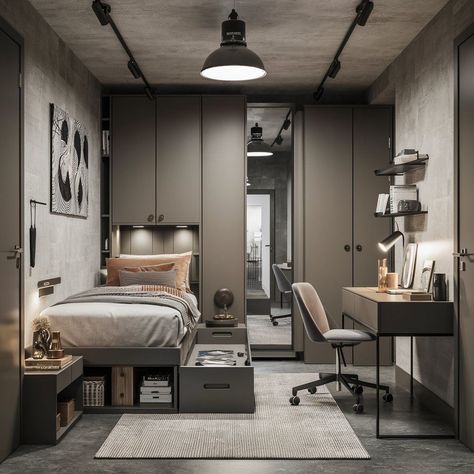 Home decoration- modern bedroom decoration ideas- free beginners Bedroom Ideas For Small Rooms Men Modern, Small Bedroom Ideas For Men, Football Room, Birthday Decoration Ideas, Bedroom Ideas For Men, Football Rooms, Bedroom Birthday, Cattle Barn, Urban Retreat