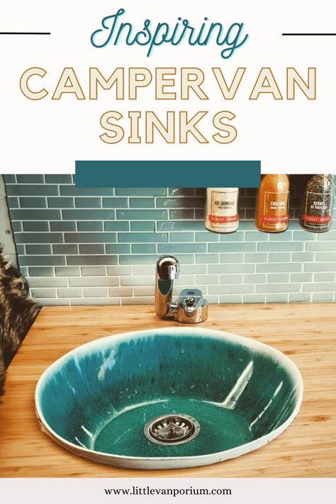 Camper Van Sink Ideas, Van Life Sink, Campervan Sink Ideas, Camper Sink Ideas, Van Sink Ideas, Rv Sink Ideas, Van Bathroom Ideas, Small Caravan Makeover, Campervan Sink