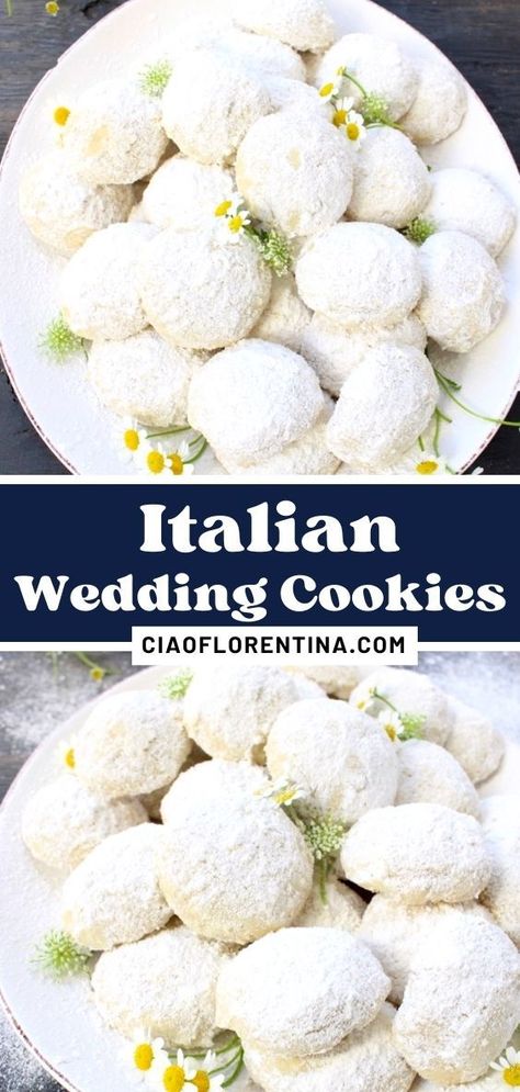 Easy and quick, this is the best Italian wedding Cookies recipe ever. Loaded with walnuts and hazelnuts and coated in fluffy powder sugar like a snowball, these Italian cookies melt in your mouth and are sure to steal everybody’s heart! Vegan Wedding Cookies, Vegan Mexican Wedding Cookies, Vegan Italian Christmas Cookies, Vegan Snowball Cookies, Vegan Italian Cookies, Vegan Italian Dessert Recipes, Vegan Italian Dessert, Italian Cookies Christmas, Italian Wedding Cookies Recipe