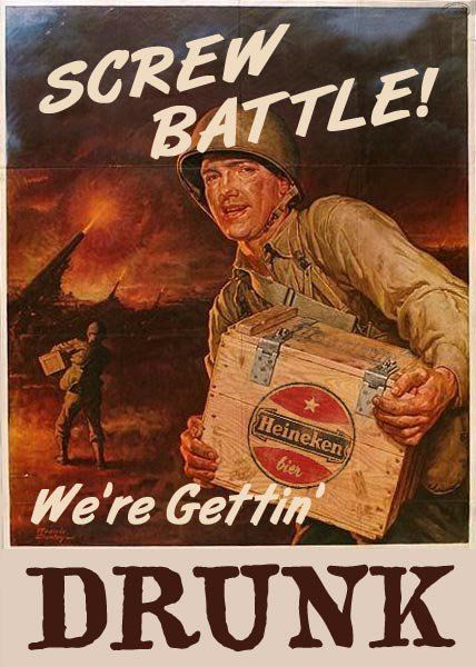 Screw Battle! - Imgur Oktoberfest Hairstyle, Weird Vintage Ads, Poster Beer, Heineken Beer, Ww2 Posters, Weird Vintage, Beer Advertising, Oktoberfest Outfit, Beer Ad