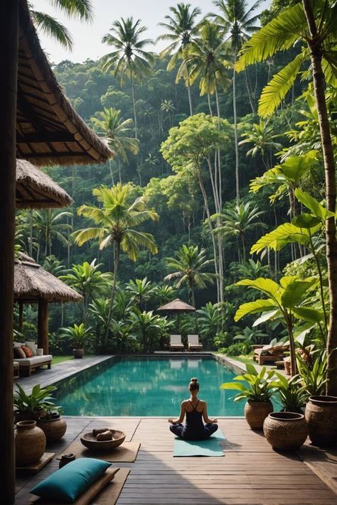 "Find interior inspiration with these stunning decor concepts, blending functionality and aesthetics Bali Yoga Retreat, Bali Yoga, Rice Terraces, Bali Travel, Yoga Retreat, Travel Goals, Walking In Nature, Travel Inspo, Lucca