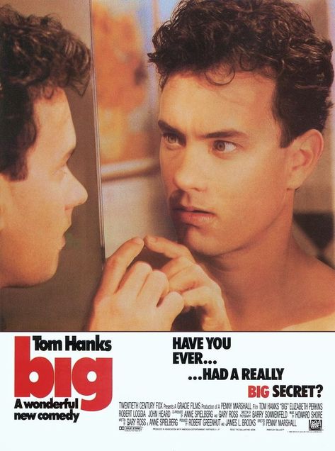 Big 1988, Tom Hanks Movies, John Heard, Elizabeth Perkins, Penny Marshall, Howard Shore, We Movie, Tom Hanks, Movie Posters Vintage