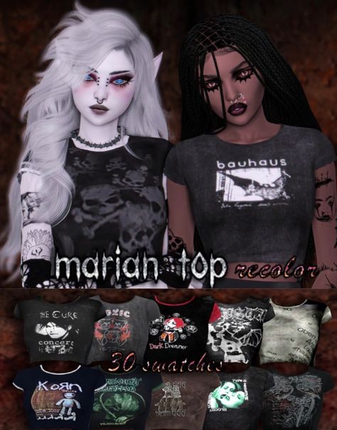 The Sims 4 Cc Grunge Hair, Elvira Sims 4 Cc, Sims 4 Cc Deftones, Sims 4 Cc Metal Clothes, Sims 4 Cc Corpse Paint, Sims 4 Cc Trad Goth Hair, Sims 4 Punk Clothes Cc, Sims Cc 2023, Sims 4 Affliction Cc