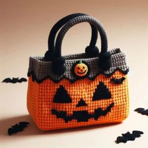 Christmas Crochet Bag Pattern Free, Crochet Bag With Compartments, Crochet Halloween Treat Bag Patterns Free, Crochet Halloween Purse, Crochet Halloween Bag, Crochet Handbag Patterns Free, Crochet Bag Tutorial, Crochet Fall Decor, Boho Bag Pattern