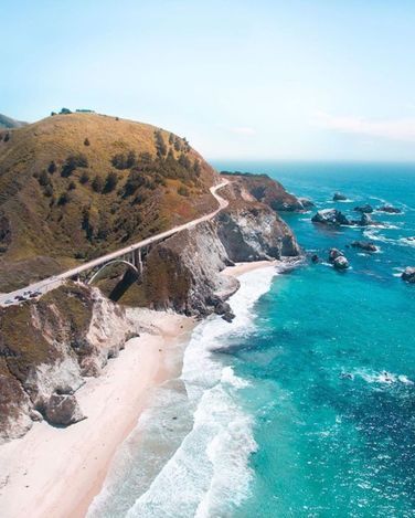 This amazing coastline belongs to Big Sur, California (U.S.). A... Bixby Bridge, Sweet California, Sea Otters, Big Sur California, Aerial Photograph, Nice Places, Pacific Grove, California Travel Road Trips, California Beach