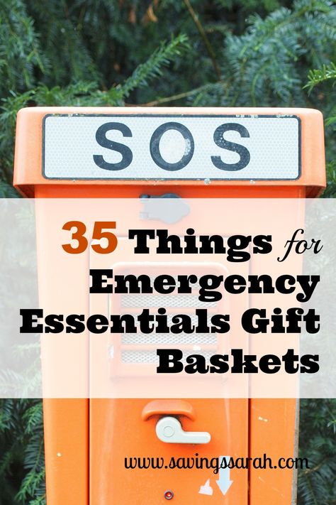 If you are giving a gift to a family member or friends, why not make it one that could be life saving.  Here are 35 ideas for budget-conscious things to put in emergency essentials gift baskets. Food Preparedness, Gifts For Old People, Simplified Life, Get Well Gift Baskets, Emergency Essentials, Raffle Basket, Indoor Ideas, Gift Baskets For Men, Themed Gift Baskets