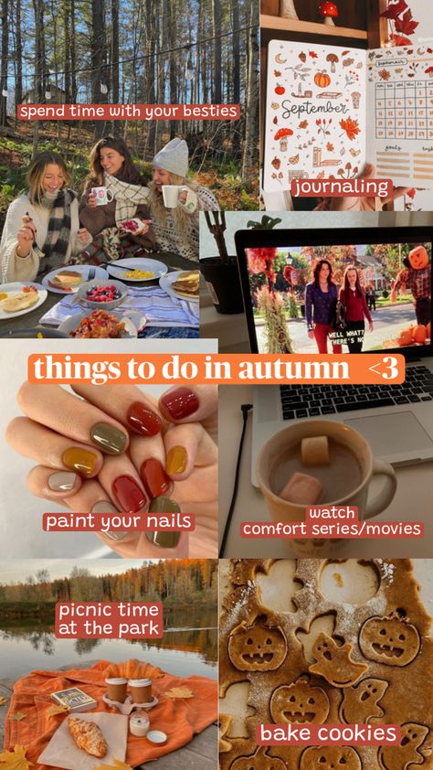 Things to do in fall, autumn bucket list, october vibes, fall season, cozy autumn, autumn activities Things To Do In Fall, Autumn Bucket List, October Vibes, Goal Journal, Fall Bucket List, Picnic Time, Cozy Autumn, Autumn Cozy, Autumn Activities