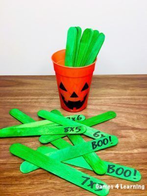 BOO! A fun Halloween Math Game that is simple to prepare, easy to learn and fun to play. Halloween Math Crafts 2nd Grade, Fall Math Games 2nd Grade, Halloween Math Multiplication, Halloween Math Games 3rd Grade, Halloween Math 4th Grade, Math Or Treat, Halloween Math Games Kindergarten, Halloween Math Activities 3rd Grade, Halloween Math 3rd Grade